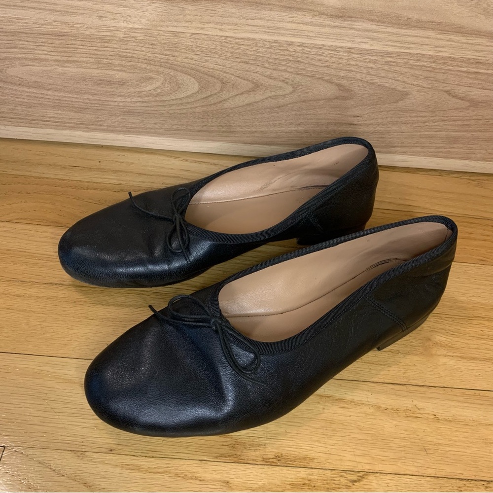 Mansur Gavriel Black Leather Flats